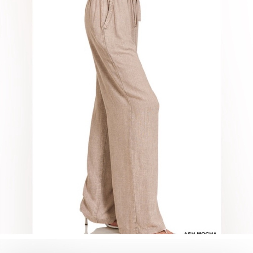 Women's Tan Wide-Leg Pants